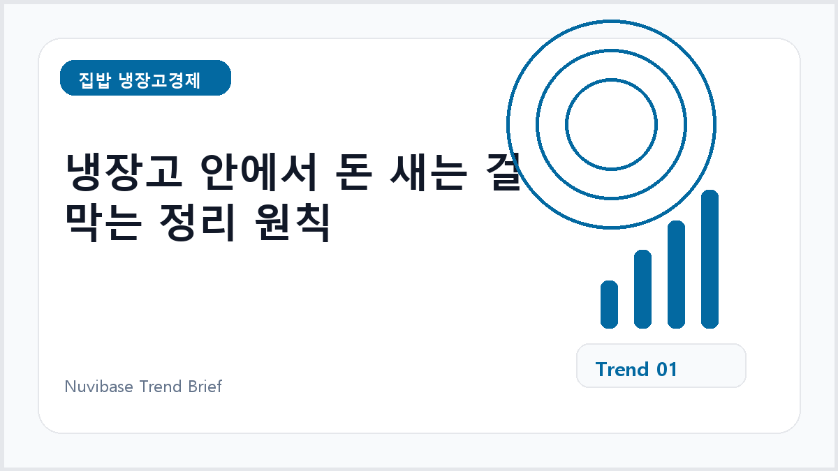 냉장고 안에서 돈 새는 걸 막는 정리 원칙