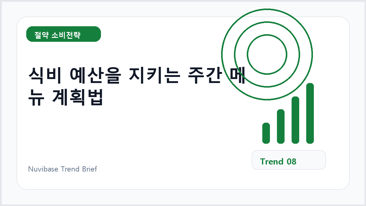 식비 예산을 지키는 주간 메뉴 계획법