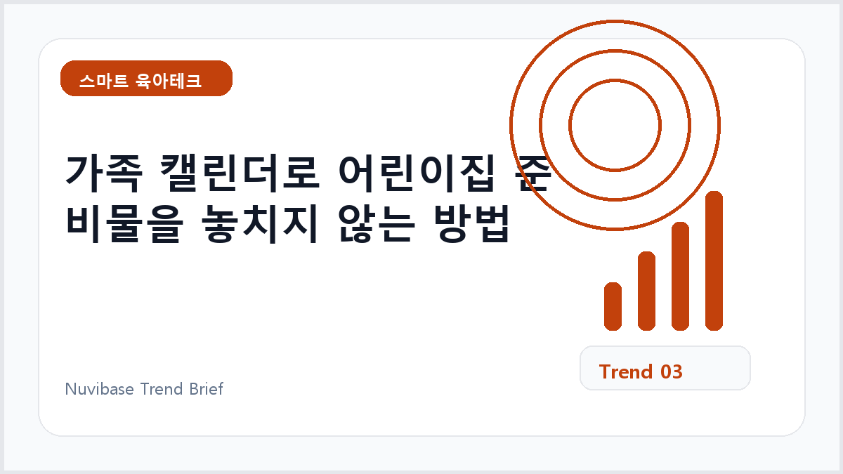 가족 캘린더로 어린이집 준비물을 놓치지 않는 방법