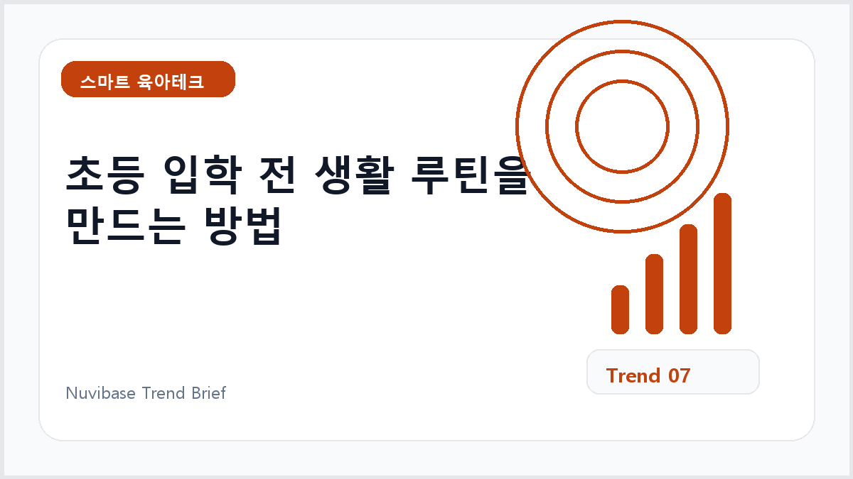 초등 입학 전 생활 루틴을 만드는 방법